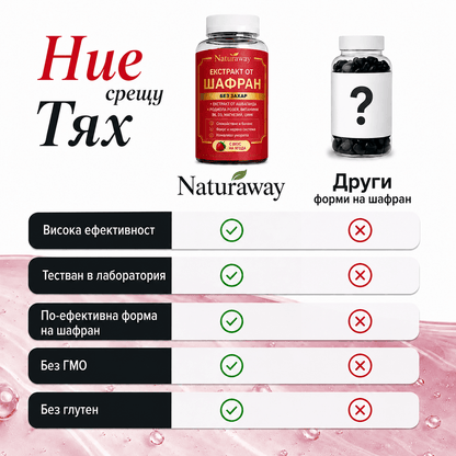 Naturaway Баланс и Отслабване - 60 дъвчащи бонбони с Шафран и Витамини
